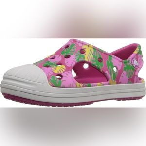 Crocs girl pink leaves summer shoes sandals girl water swim slippers